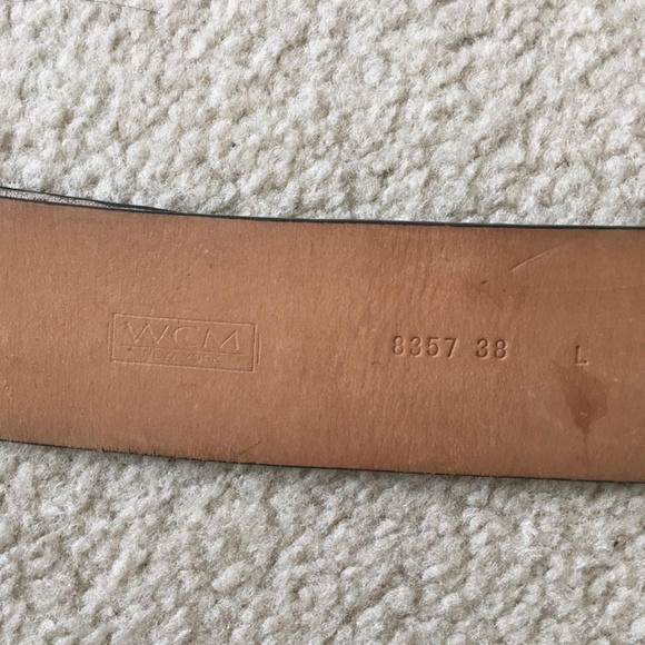 WCM New York Solid Brass Buckle Grommets Metallic Leather Wide Belt L Boho Punk - Picture 9 of 16